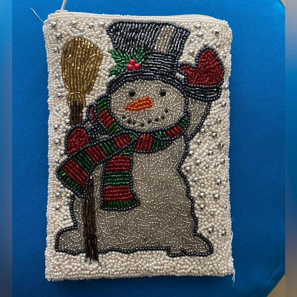Inge Christopher beaded clutch- Christmas theme